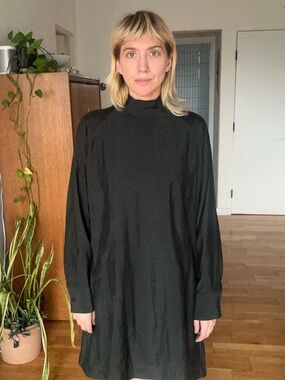 COS Black Turtleneck Long-Sleeve Mini Dress